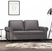 vidaXL Canapea cu 2 locuri, gri, 120 cm, piele ecologică