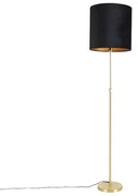 Lampă de podea auriu/alamă cu abajur din catifea neagră 40/40 cm - Parte