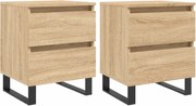 vidaXL Noptiere, 2 buc., stejar sonoma, 40x35x50 cm, lemn compozit