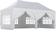 Outsunny Gazebo pliabil 3x6 m, cu pereți detașabili, saci cu nisip, geantă de transport și protecție UV30+, gri deschis/alb | Aosom Romania