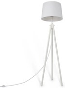 Lampadar, Lampa de podea cu trepied din lemn Calvin alb