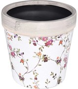 Ghiveci ceramica, 16x16x15.8 cm, 3 protectii antiderapante pe partea inferioara, multicolor