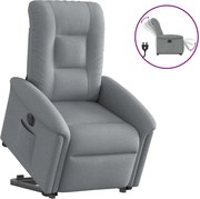 vidaXL Fotoliu electric rabatabil cu ridicare, gri deschis, textil