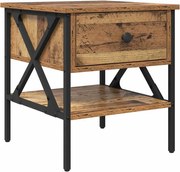 vidaXL Cabinet de Noptieră cu sertar Lemn vechi 40 x 42 x 45 cm
