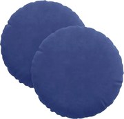 vidaXL Perne de Șezut 2 pcs Albastru Poliție Ø 40 x 13 cm Catifea