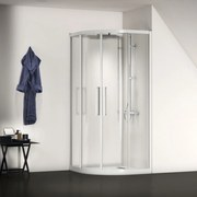 Cabina de dus semirotunda Ideal Standard i.life cu 2 usi culisante 90x90 argintiu