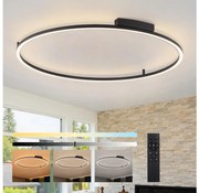 Brilagi - Corp LED dimabil PORTOFINO LED/85W/230V Ø 120 cm negru + telecomandă