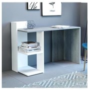 Birou MARLO, gri beton/alb