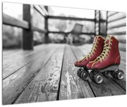 Tablou cu pantofi cu role vechi roșii (90x60 cm)