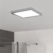 Eglo 901767 - Plafonieră LED FUEVA pentru baie, 13 W, 230 V, 29 x 29 cm, IP44, crom