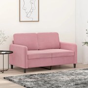 vidaXL Canapea cu 2 locuri, roz, 120 cm, catifea