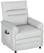 HOMCOM Fotoliu Relaxant Electric cu Masaj și Încălzire și Suport pentru Picioare, Silențios, Fotoliu Reclinabil 150° în Catifea Prietenoasă cu Animalele cu Funcție de Memorare, 2 Telecomenzi pentru Sufragerie, Gri Deschis | Aosom Romania