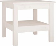 vidaXL Masă de cafea albă 45x45x40 cm, lemn masiv de pin