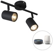 Spot inteligent negru inclinabil incl. 2 WiFi GU10 - Jeana