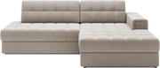 Colțar bej extensibil cu tapițerie din catifea (cu colț pe partea dreaptă/cu șezlong) Blezalt – ELTAP