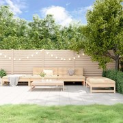 vidaXL Set mobilier de grădină cu perne, 5 piese, lemn masiv