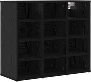 vidaXL Dulap pentru pantofi cu raft Stejar Negru 77,5 x 30 x 67 cm
