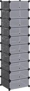 vidaXL Organizator de pantofi interconectat, 10 compartimente, negru
