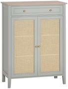 HOMCOM Dulap pentru pantofi mobilier de depozitare pentru pantofi mobilier pentru intrare cu 2 uși efect de răchită sertar 80 x 40 x 110 cm | Aosom Romania