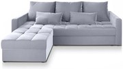 Canapea coltar extensibil ZENOVA 220 x 140 cm, reversibila - gri deschis