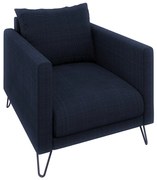 Fotoliu albastru închis cu tapițerie din chenille Freya – Ropez