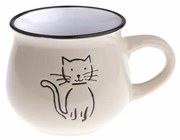 Cană ceramică Cat 230 ml, crem