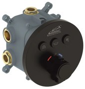 Baterie cada-dus incastrata Inter Ceramic Grigo negru mat cu corp ingropat