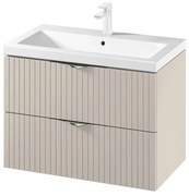 Set dulap baie suspendat 2 sertare lavoar inclus, 80 cm, casmir mat, MDF, Cersanit Tirso 800x450 mm, Casmir mat