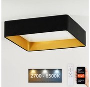 Brilagi-LED Corp de iluminat dimabil VELVET SQUARE LED/36W/230V Wi‑Fi Tuya + telecomandă, negru