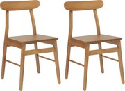 vidaXL Scaun de sufragerie 2 pcs natural 43 x 44,5 x 77 cm