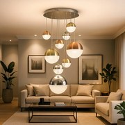 LUSTRA cu 9 pendule LED DIMABILA prin BLUETOOTH Sphere SV-793091B