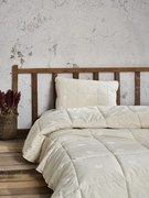 Pilota matlasata Double, 195x215 cm, 100% bumbac, 300 gr/mp, Cotton Box, Yun, ecru