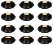 Set de 12 spoturi incastrate negre GU10 50mm IP44 - Dept
