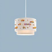 Lustră CANDY pentru copii 1xE27/40W/230V, alb/portocaliu