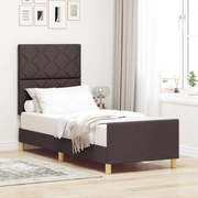 vidaXL Cadru de pat cu headboard Maro închis 80 x 200 cm țesătură