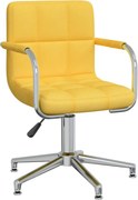 vidaXL Scaun de birou pivotant, galben muștar, material textil