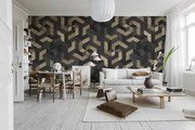 Tapet Geometric Wood, Rebel Walls