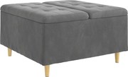 vidaXL Ottomană de depozitare Gri închis 80 x 80 x 45 cm Catifea