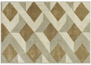 HOMCOM Covor Modern Hipoalergenic și Lavabil cu Efect 3D 230x160cm Galben | Aosom Romania