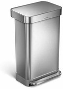 Simplehuman Coș de gunoi cu pedală 45 l, argintiu, 45 l