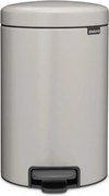 Cos de gunoi cu pedala Brabantia NewIcon 1010440, 12 l, Inchidere lenta, Baza antiderapanta, Gri deschis