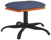 vidaXL Taburet, albastru, 60x60x36 cm, material textil și piele eco