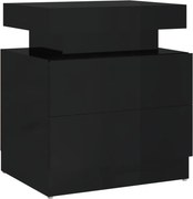 vidaXL Noptieră, negru extralucios, 45x35x52 cm, lemn prelucrat