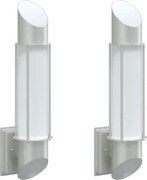 vidaXL Corpuri de iluminat exterior de perete 2 buc argintiu oțel inox