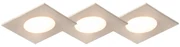 Set de 3 spoturi îngropate pătrate din oțel inclusiv LED IP65 - Simply