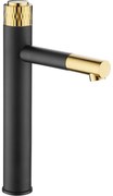 Mexen Diamond baterie chiuvetă înaltă, neagră/aurie - 71510-75