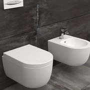 Bideu suspendat Padme, alb, din ceramica