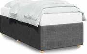 vidaXL Cadru de pat fără saltea, gri închis, 90x190 cm, textil