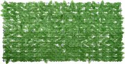 vidaXL Paravan de balcon, frunze verzi, 200x100 cm