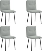 vidaXL Scaune de bucătărie, 4 buc., gri deschis, catifea